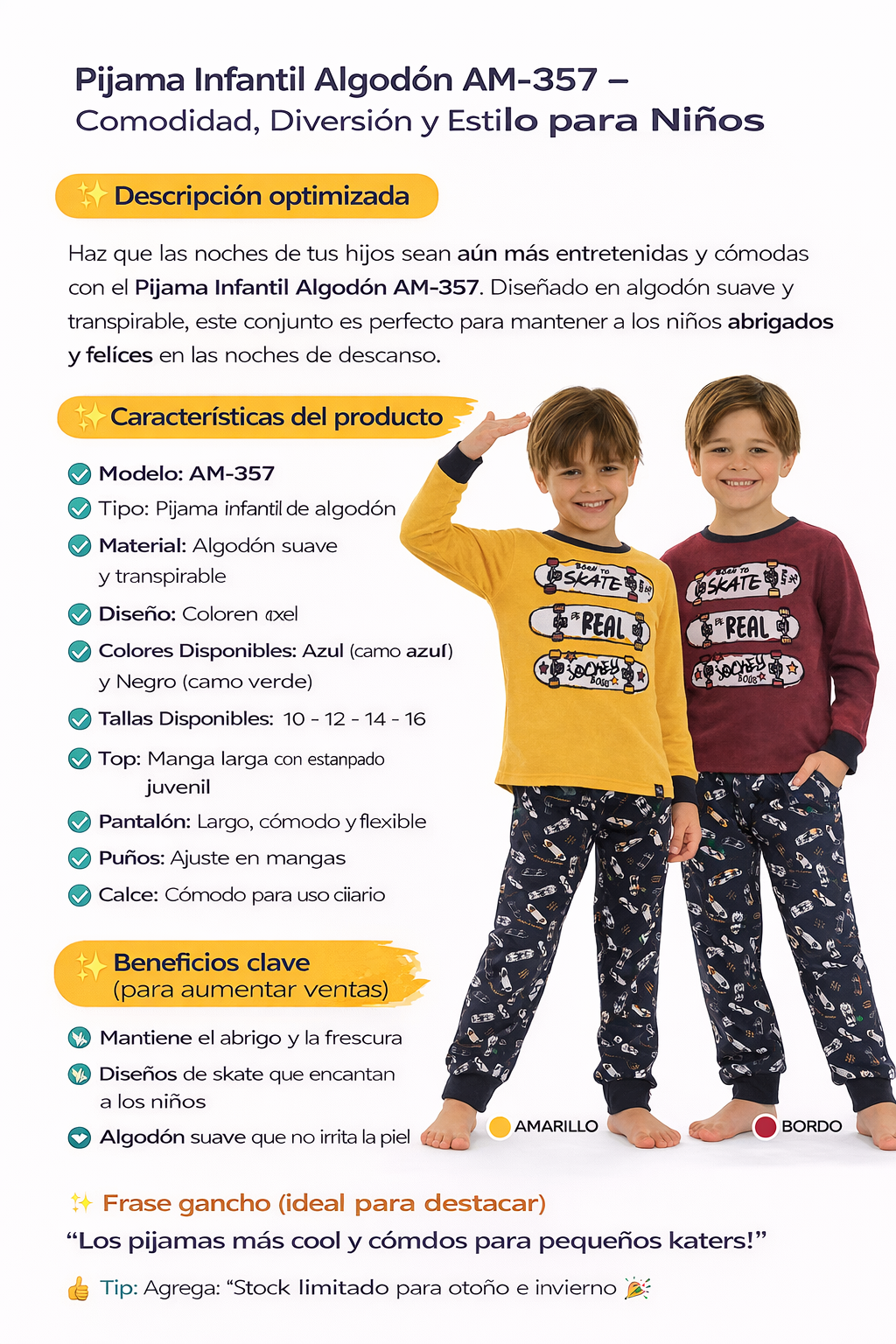 Pijama cotton niño AM-357 Lady Genny