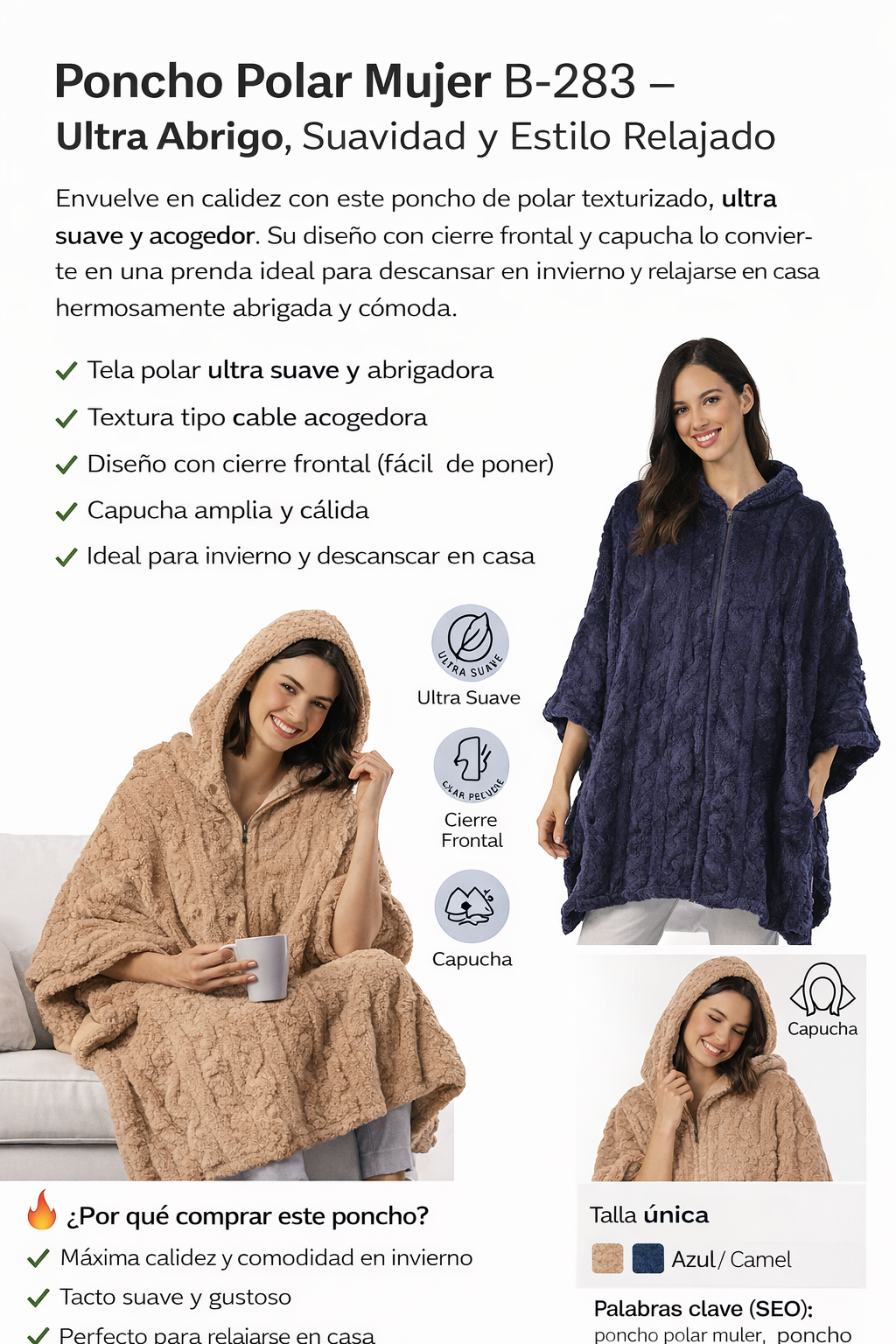 Poncho polar B-283 Lady Genny