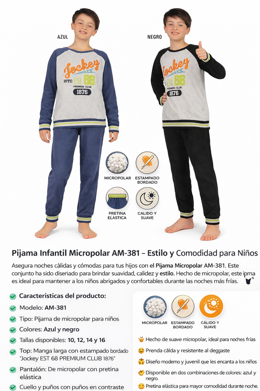 Pijama micropolar niño AM-381 Lady Genny
