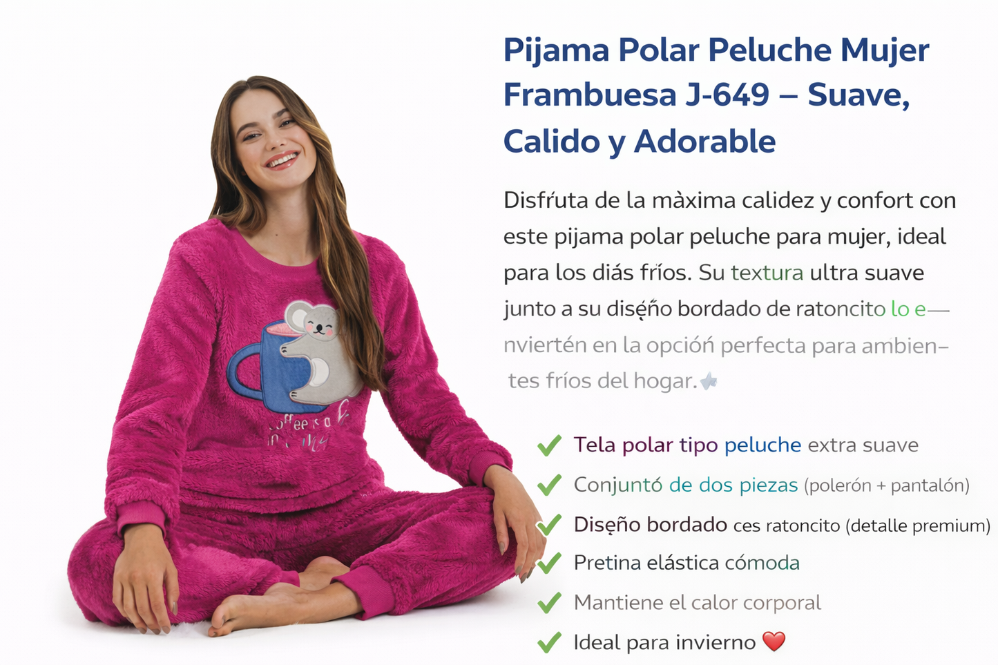 Pijama polar peluche J-649 Lady Genny